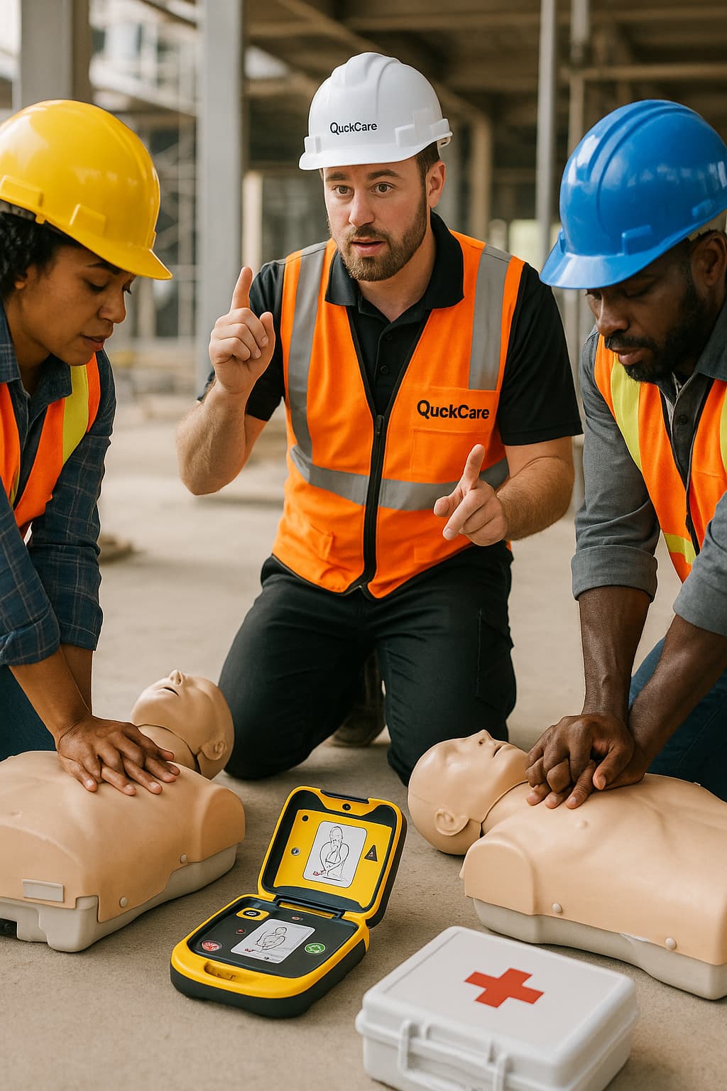 CPR Training at Construction Site