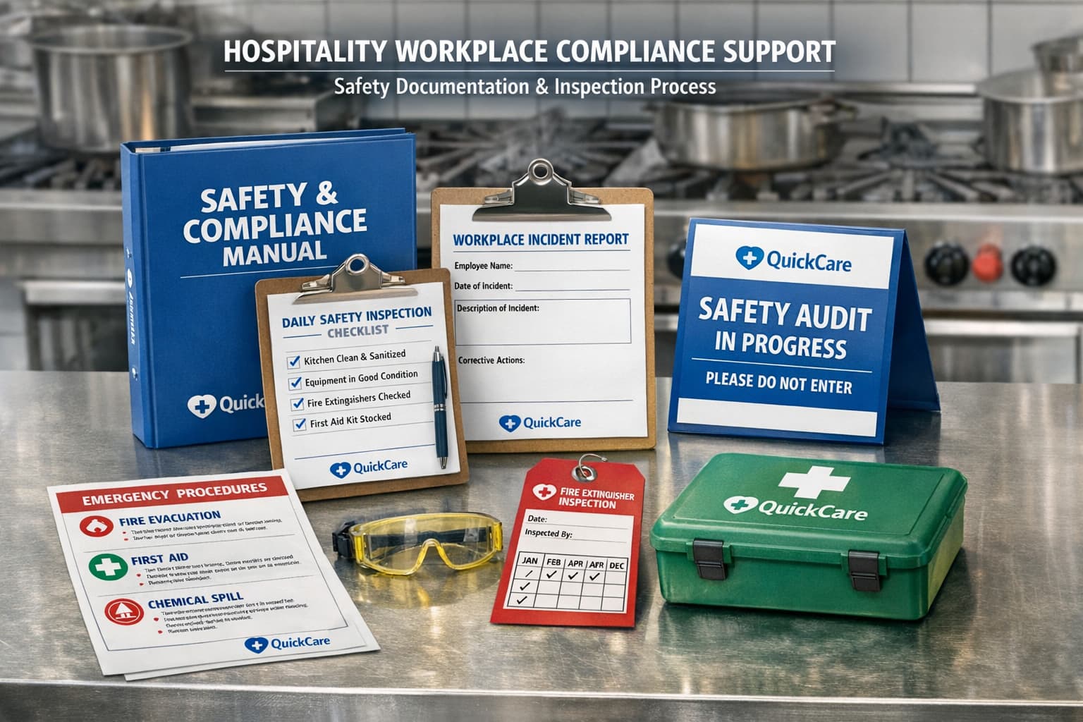 Hospitality workplace compliance support: safety documentation and inspection process