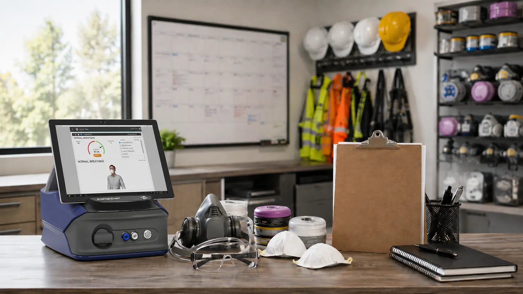 Safety office preparation materials for mobile respirator fit testing