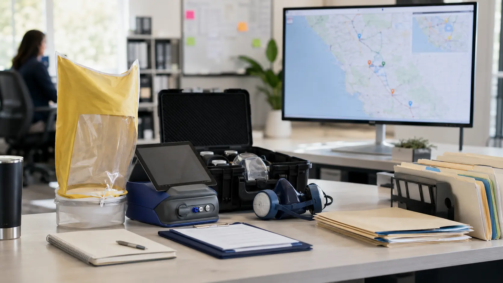Multi-site dispatch planning materials for respirator fit testing coordination