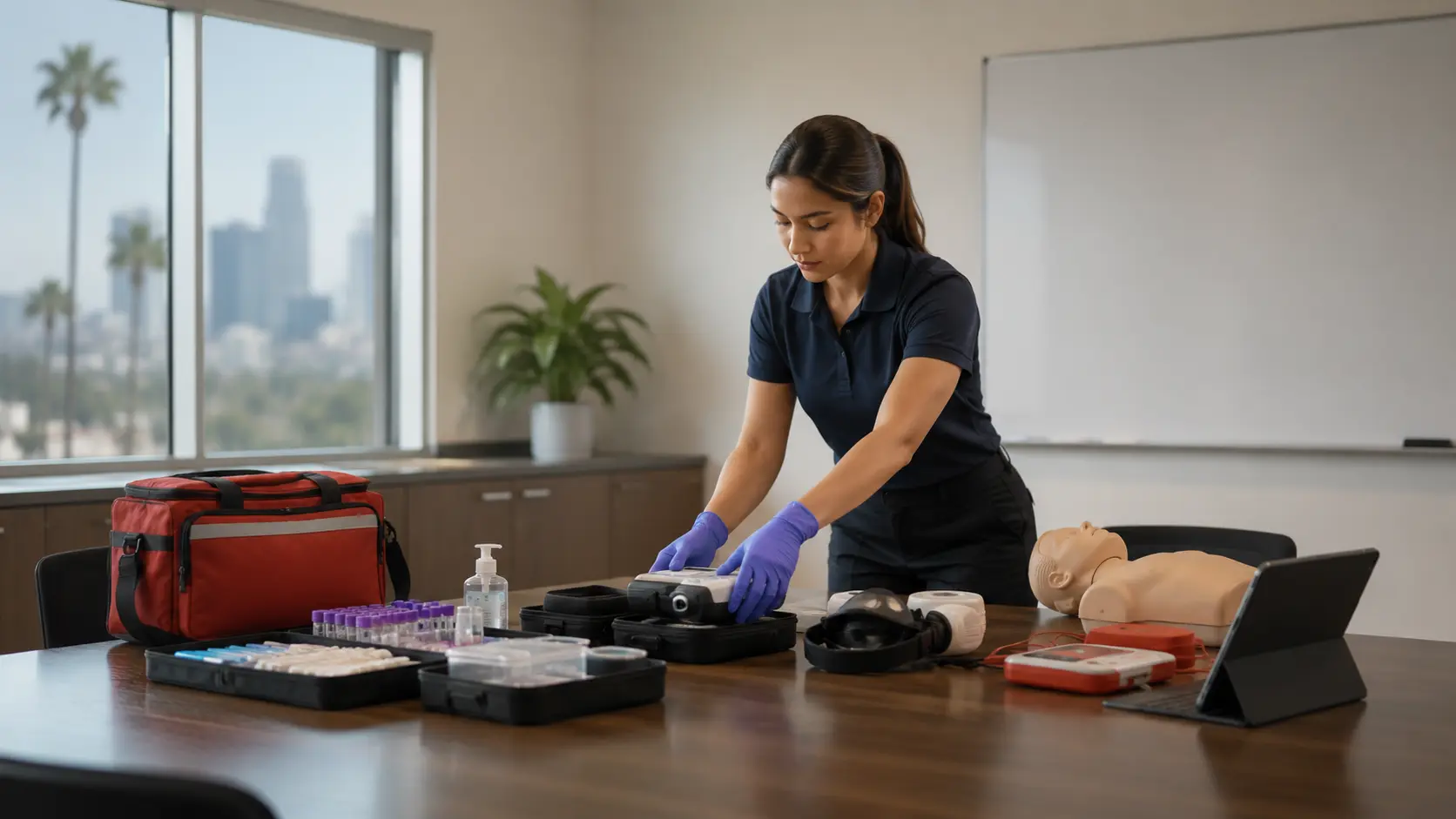 A single QuickCare on-site setup coordinating multiple workplace health services