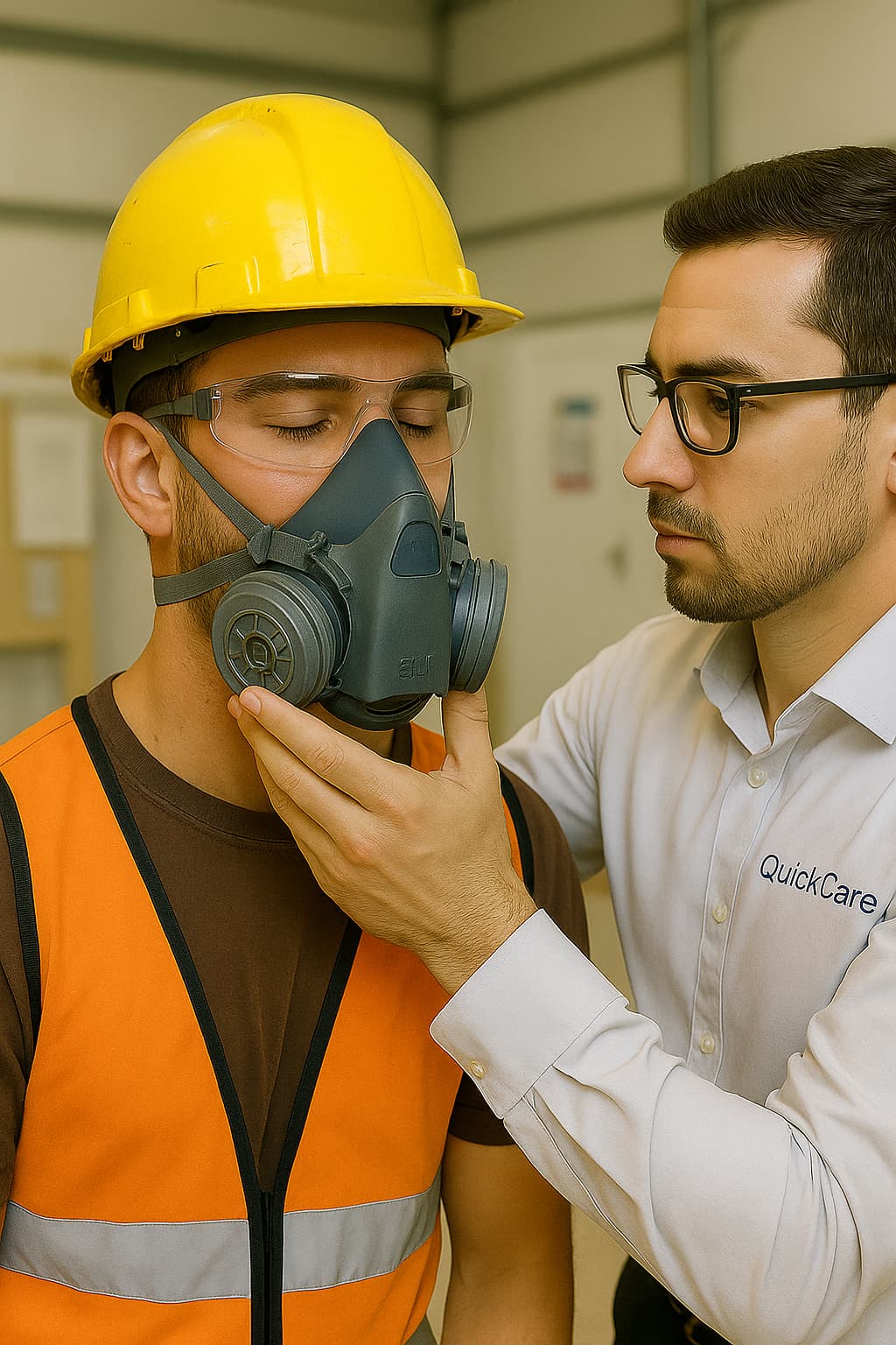 Respirator Fit Testing at Construction Site